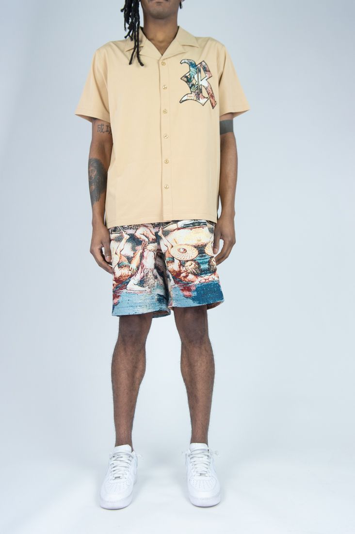 Rebel Minds Life Camp 2 Pc Set Button Up & Short