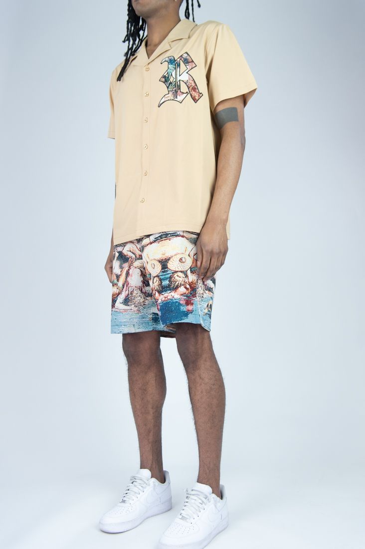 Rebel Minds Life Camp 2 Pc Set Button Up & Short