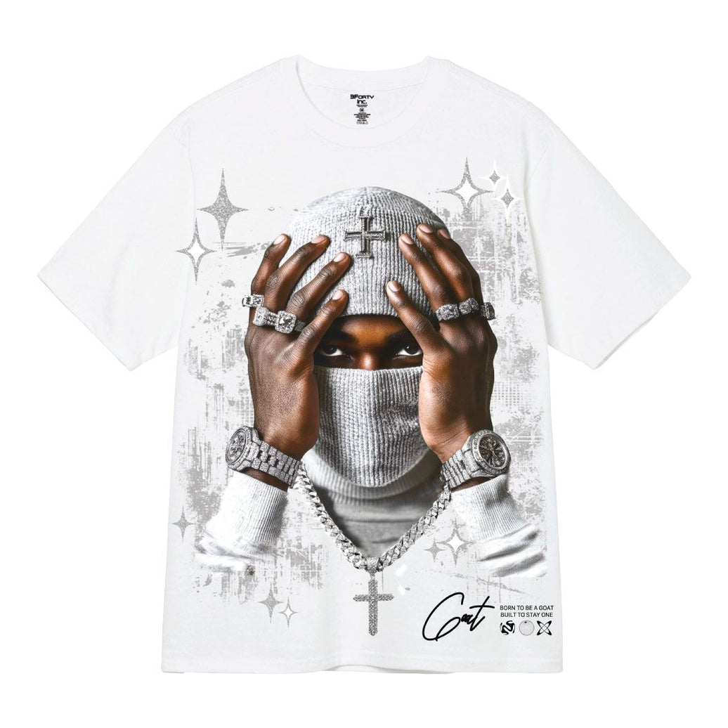 3Forty BIG & Tall GLITTERY MASK TEE