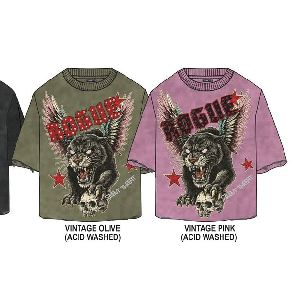 PJ MARK ROGUE GRAPHIC F.TERRY CROPPED TEE