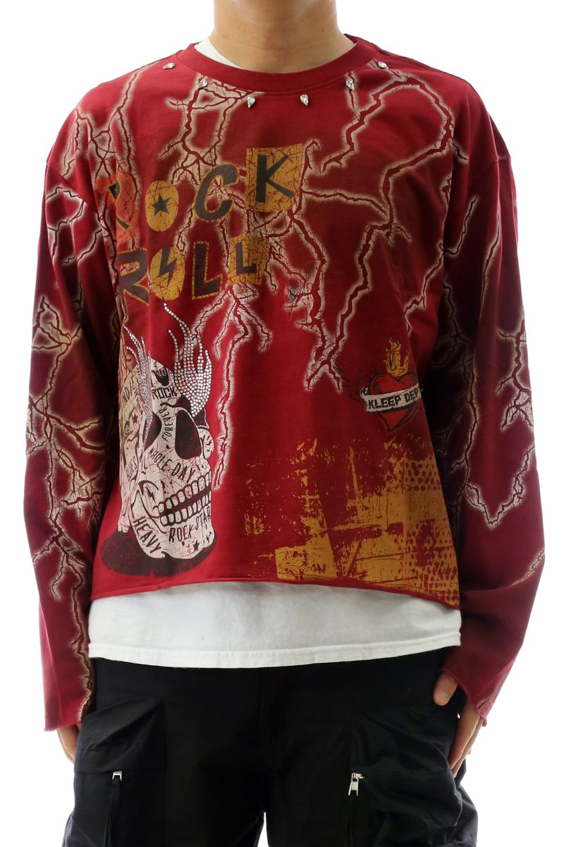 Kleep AGATE Washed S/N Jersey Long Sleeve Crop Top Tees.