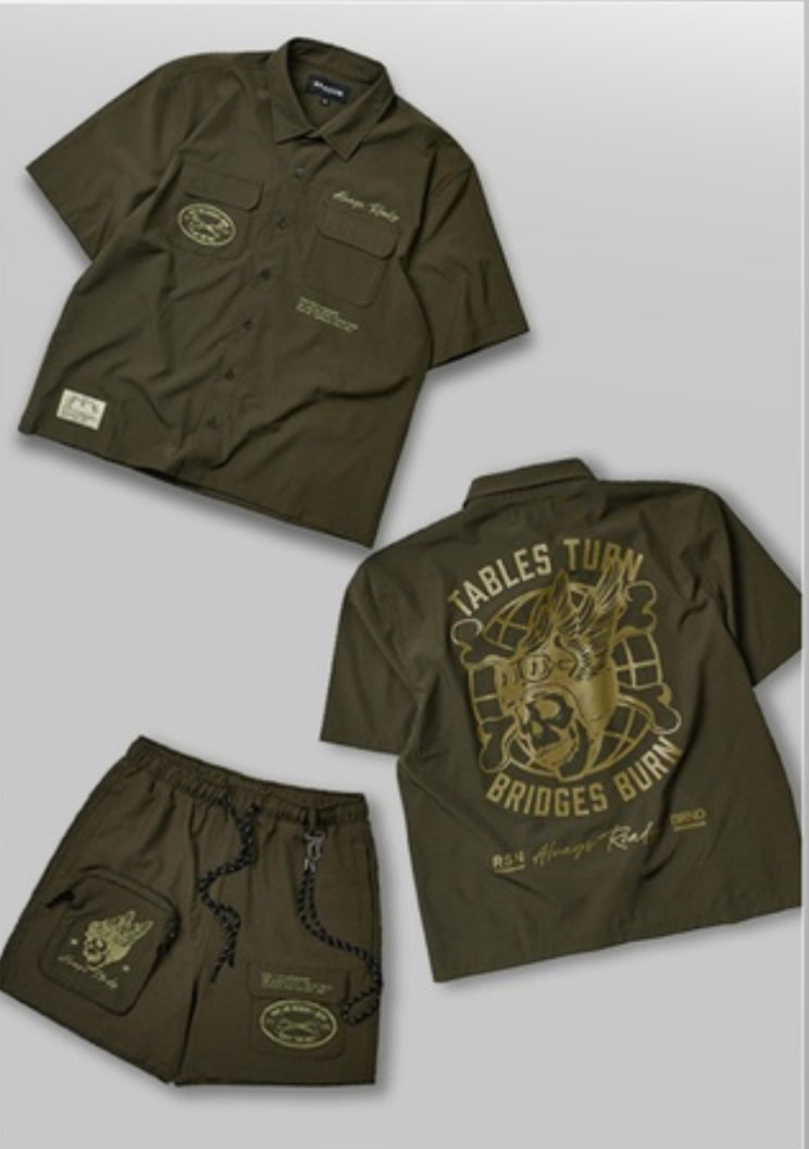 REASON BRIDGES UTILITY STRETCH TECH CARGO SHORT & SHIRT