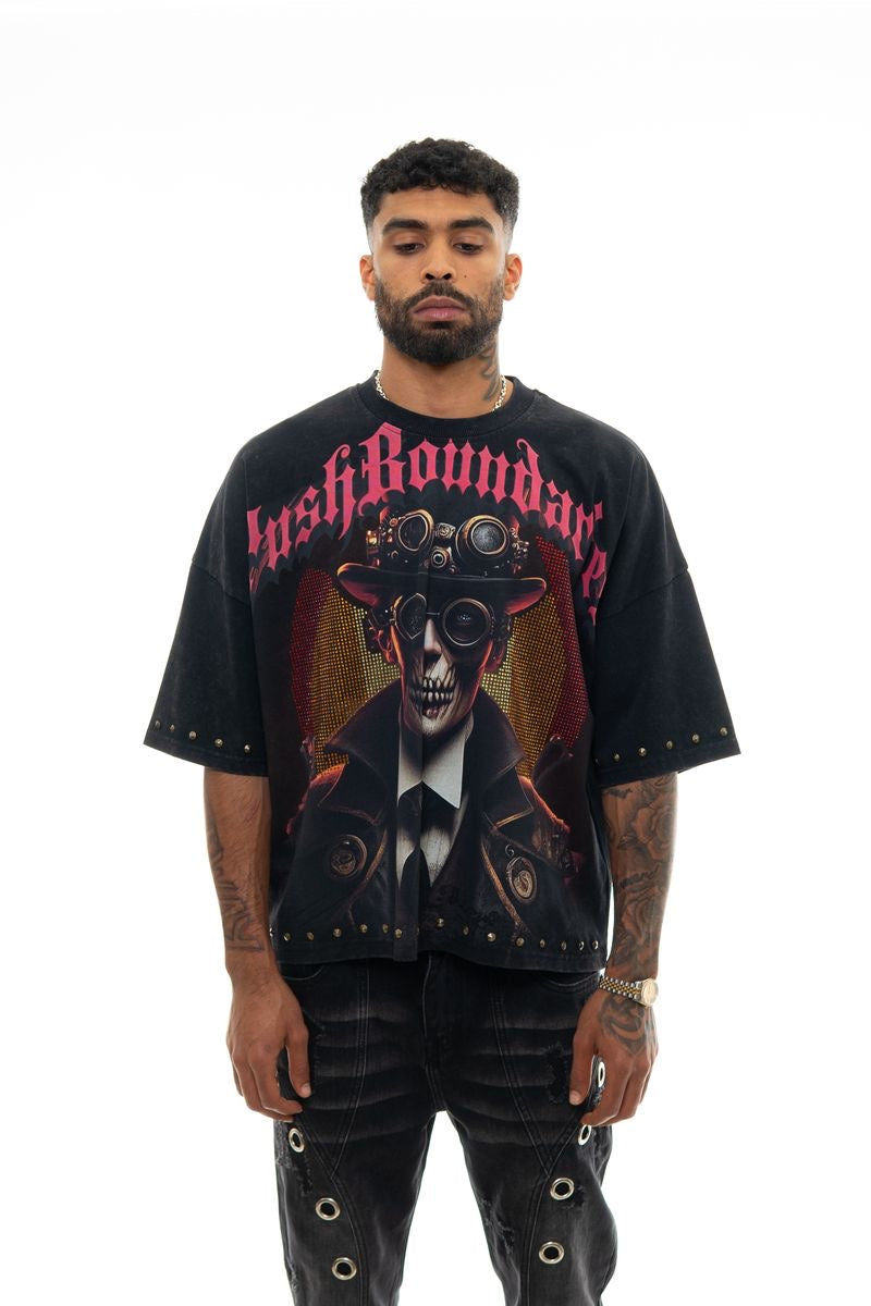 Stray Push Boundaries wide & crop fit tee