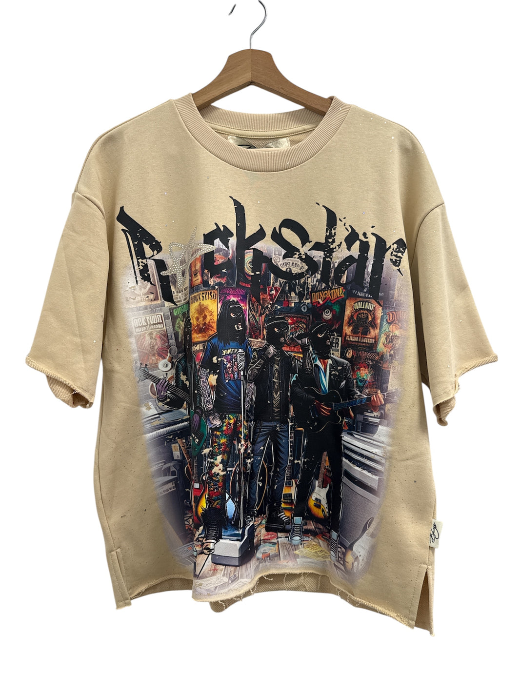 BKYS Khaki Rockstar Band Crop Tee