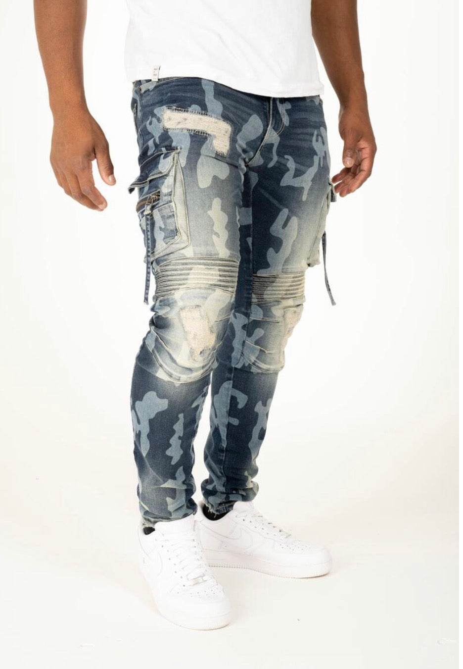 TAKER BIKER CARGO DENIM CAMOUFLAGE