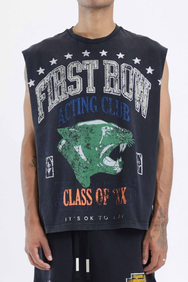 FIRST ROW ACTING CLUB GRAPHIC MUSCLE TEE