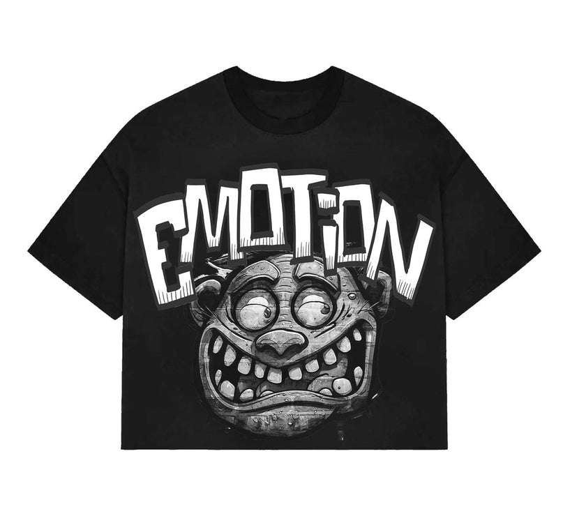 MIXED EMOTIONS Black “Monster” cropped Tee