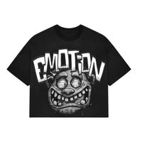 MIXED EMOTIONS Black “Monster” cropped Tee