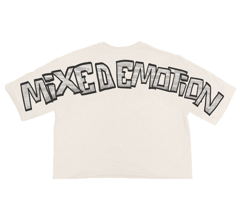 MIXED EMOTIONS Black “Monster” cropped Tee