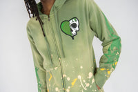 REBEL MINDS BLESSED BEYOND WASHED FLEECE STACKED PANTS & ZIP HOODIE