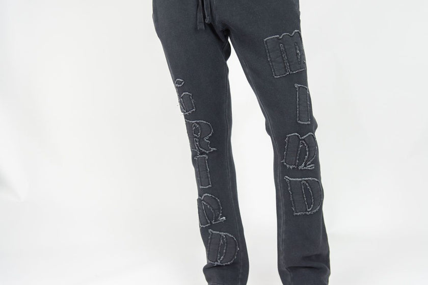 REBEL MINDS MIND GRIND WASHED FLEECE STACKED PANTS