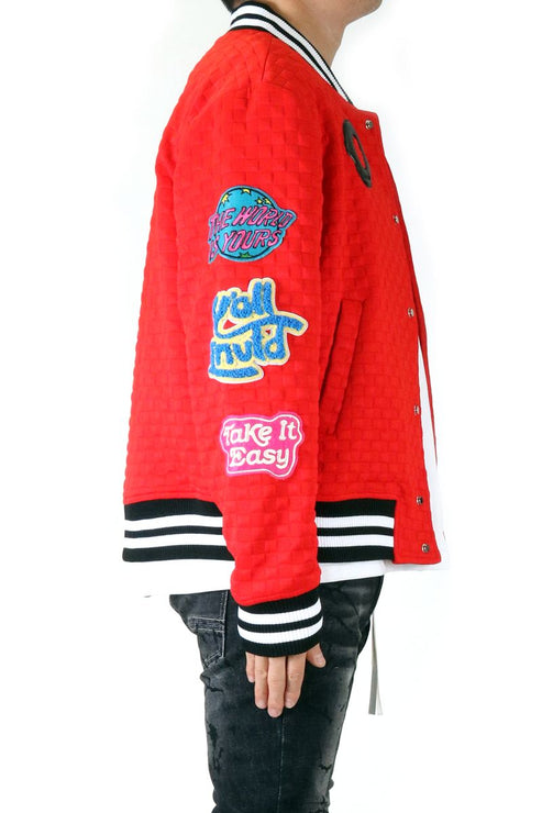 KLEEP RED BOMBER JACKET