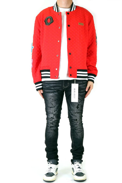 KLEEP RED BOMBER JACKET