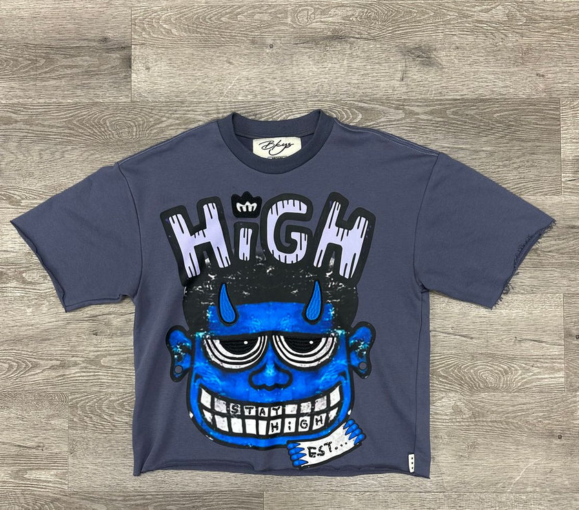 "Stay High" F-Terry Cropped T-Shirt