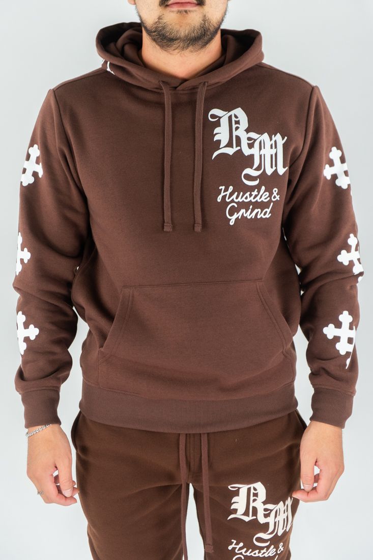 REBEL  MINDS CROSS FLEECE STACKED SET HOODIE & PANTS