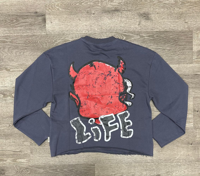 BKYS HIGH LIFE FRENCH TERRY LONG SLEEVE CROPPED T-SHIRT