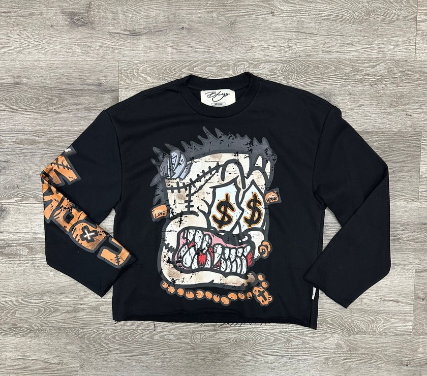 BKYS "FRANKEN" F-TERRY LONG SLEEVE CROPPED TEE