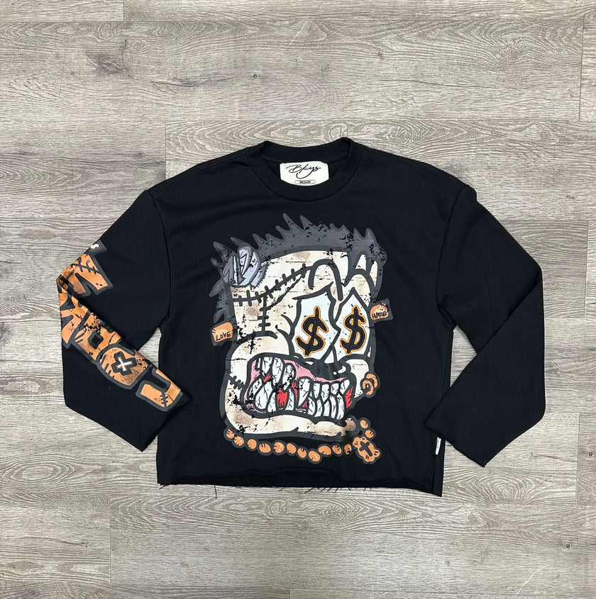 BKYS "FRANKEN" F-TERRY LONG SLEEVE CROPPED TEE