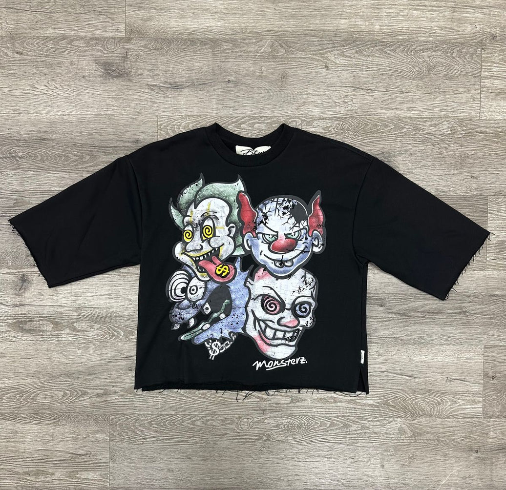 BKYS "MONSTER CLUB" F-TERRY CROPPED T-SHIRT