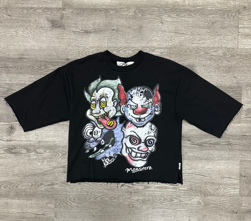 BKYS "MONSTER CLUB" F-TERRY CROPPED T-SHIRT