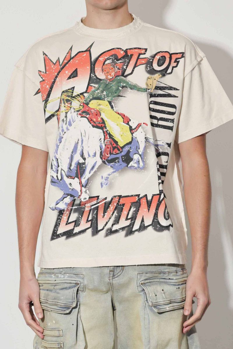 FIRST ROW ACT OF LIVING RODEO WASHED TEE