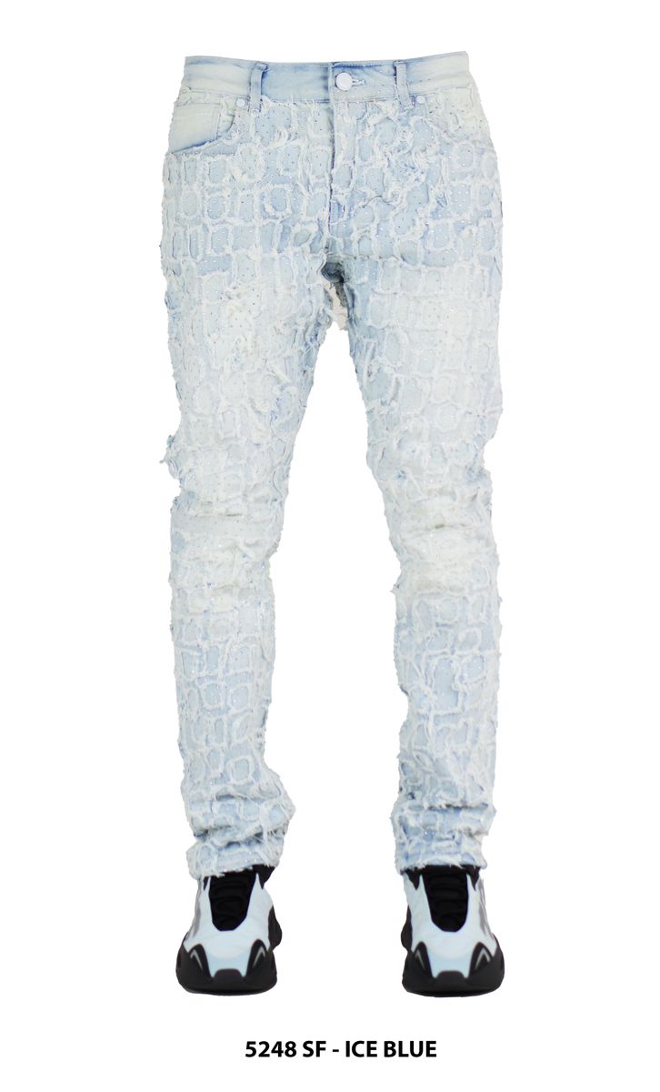 FOCUS ALL OVER STONE SLIM FIT DENIM