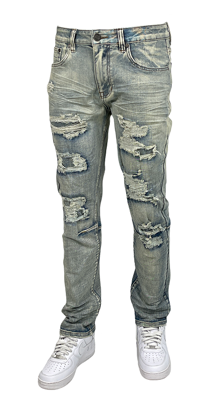 Blind Trust Jeans Rip & Repair Slim Fit Jeans Big & Tall