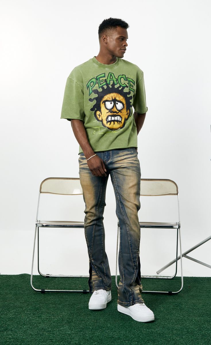 BLEECKER & MERCER OVER SIZE FIT CROPPED TEE