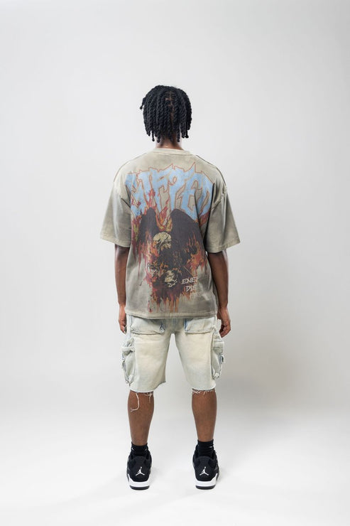 GFTD ENEMIES DIE BY FIRE OLIVE TEE