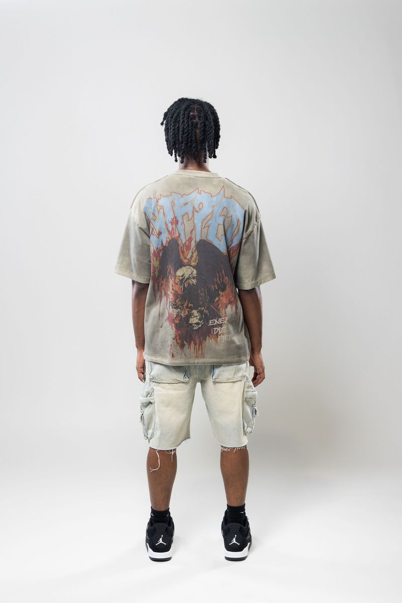 GFTD ENEMIES DIE BY FIRE OLIVE TEE