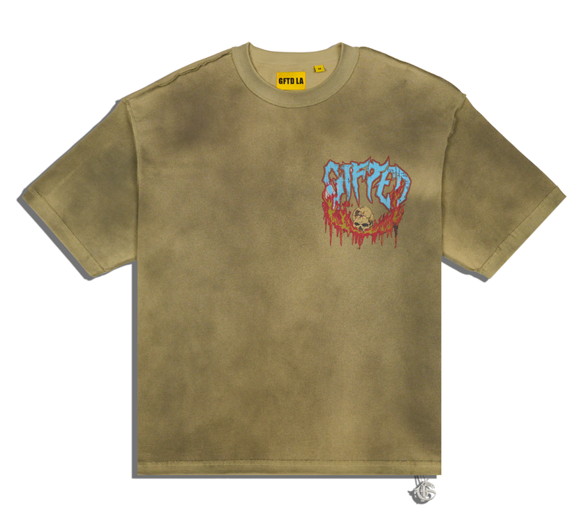 GFTD ENEMIES DIE BY FIRE OLIVE TEE