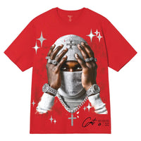 3Forty BIG & Tall GLITTERY MASK TEE