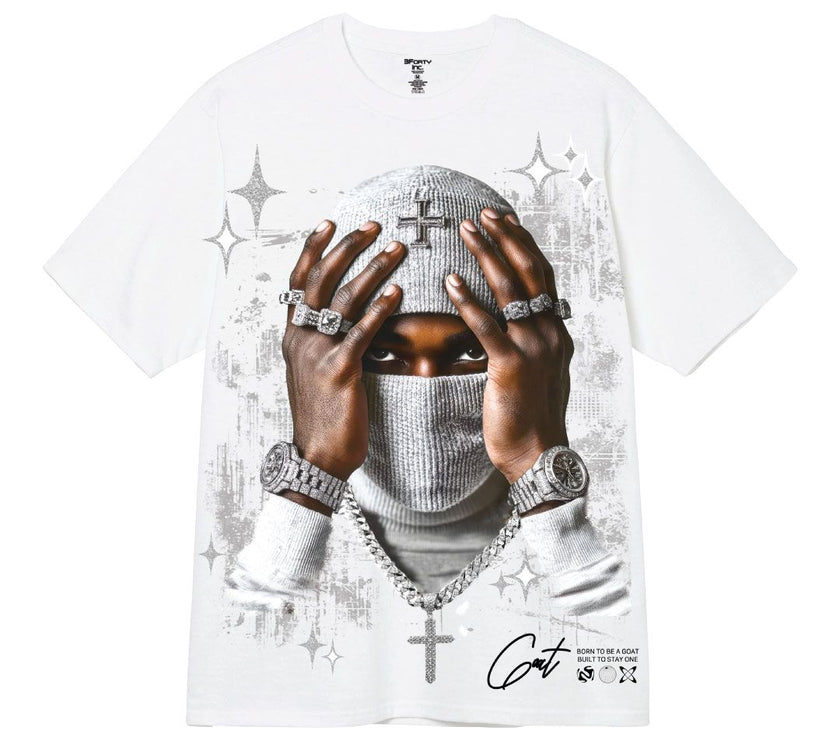 3Forty BIG & Tall GLITTERY MASK TEE