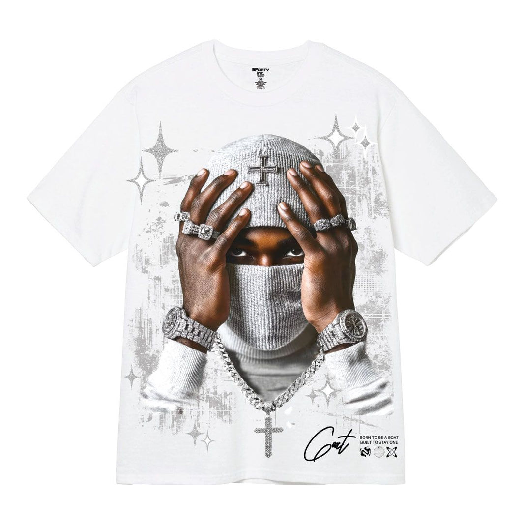 3Forty BIG & Tall GLITTERY MASK TEE