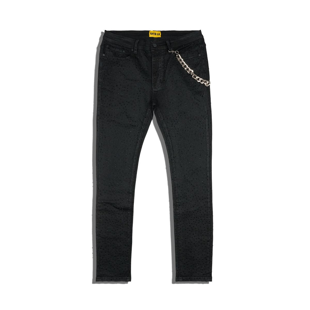 GFTD AMI BLACK Studded Jeans W Wallet Chain