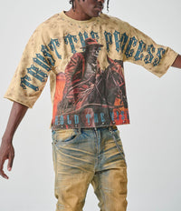 Taker CROPPED T-SHIRT WITH RHINESTONES