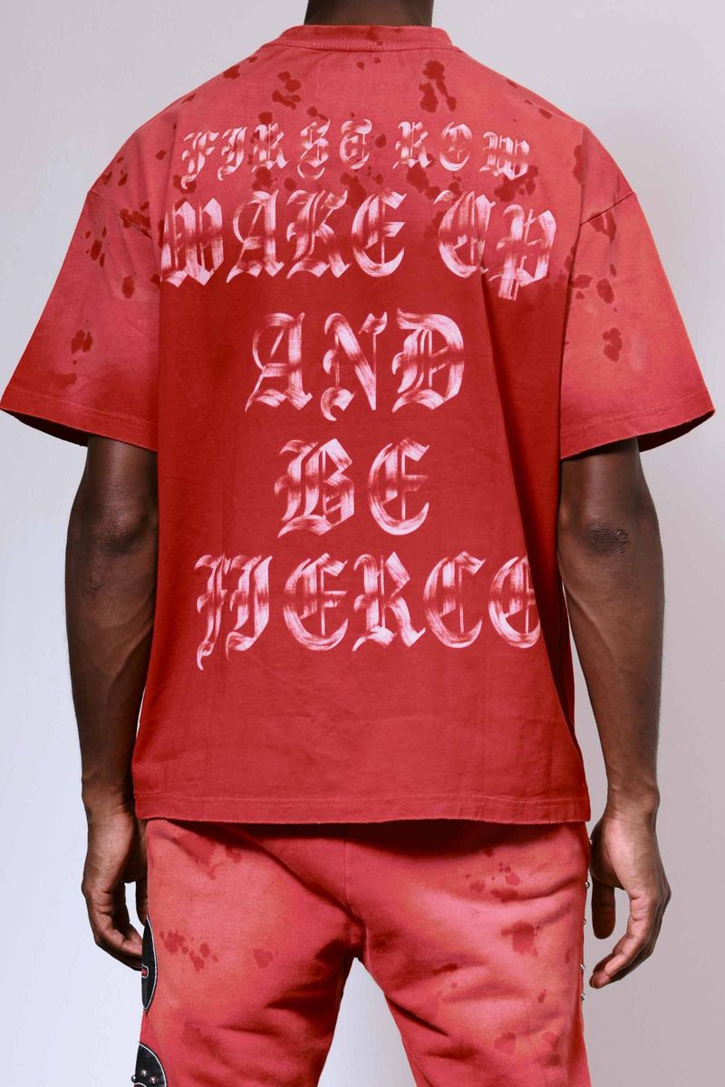 First Row WAKE UP AND BE FIERCE APPLIQUE TEE