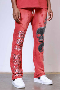 First Row WAKE UP AND BE FIERCE APPLIQUE STACK JOGGER