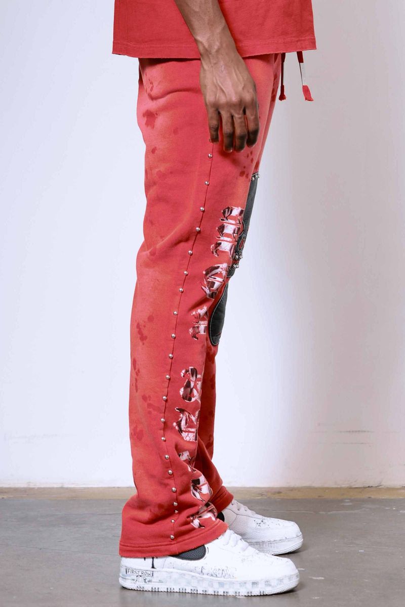 First Row WAKE UP AND BE FIERCE APPLIQUE STACK JOGGER