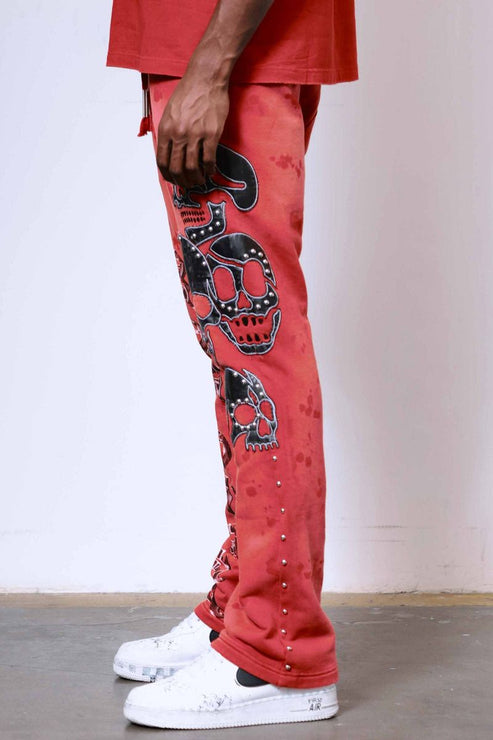 First Row WAKE UP AND BE FIERCE APPLIQUE STACK JOGGER