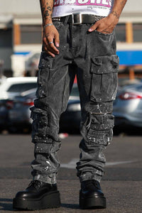 First Row STUD CARGO PANTS