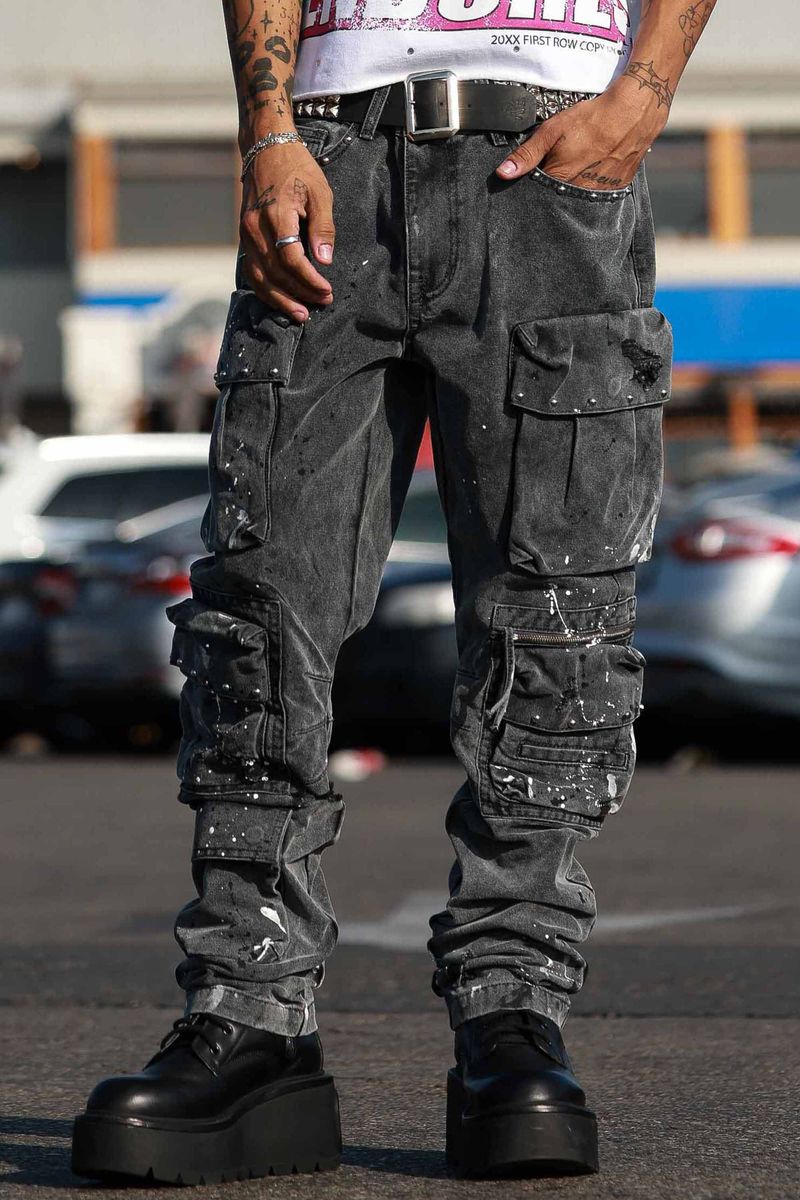 First Row STUD CARGO PANTS