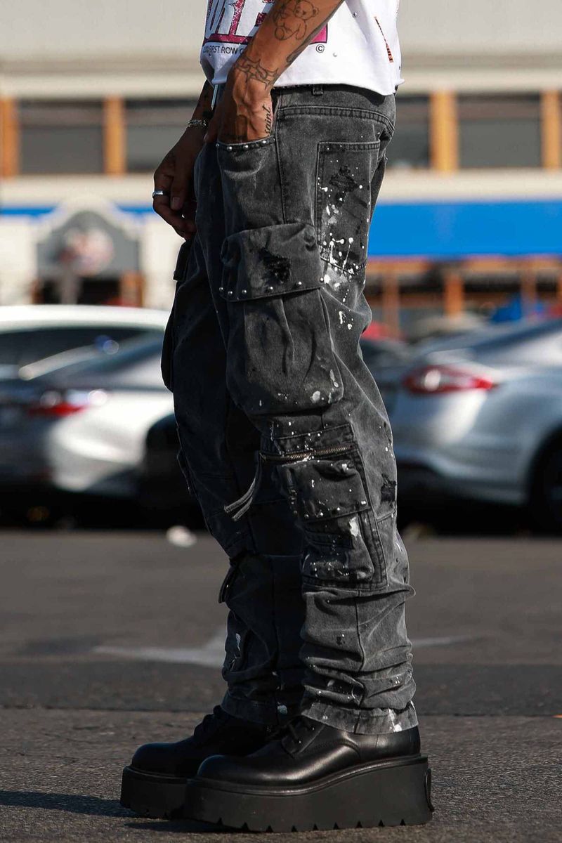 First Row STUD CARGO PANTS