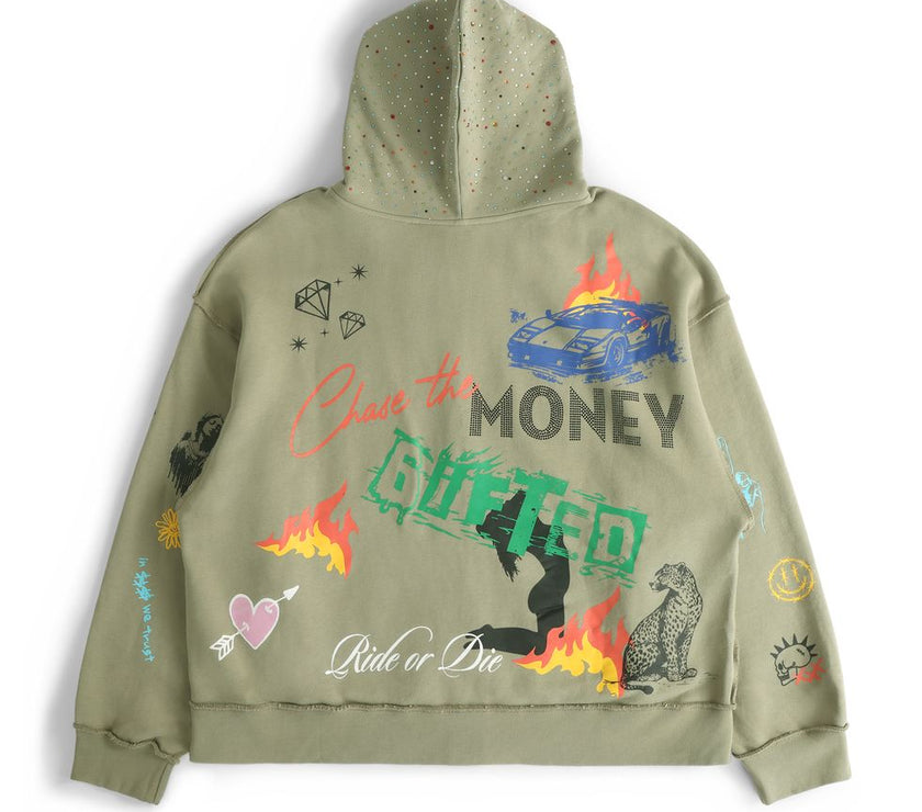 GFTD CHASE MONEY OLIVE HOODY