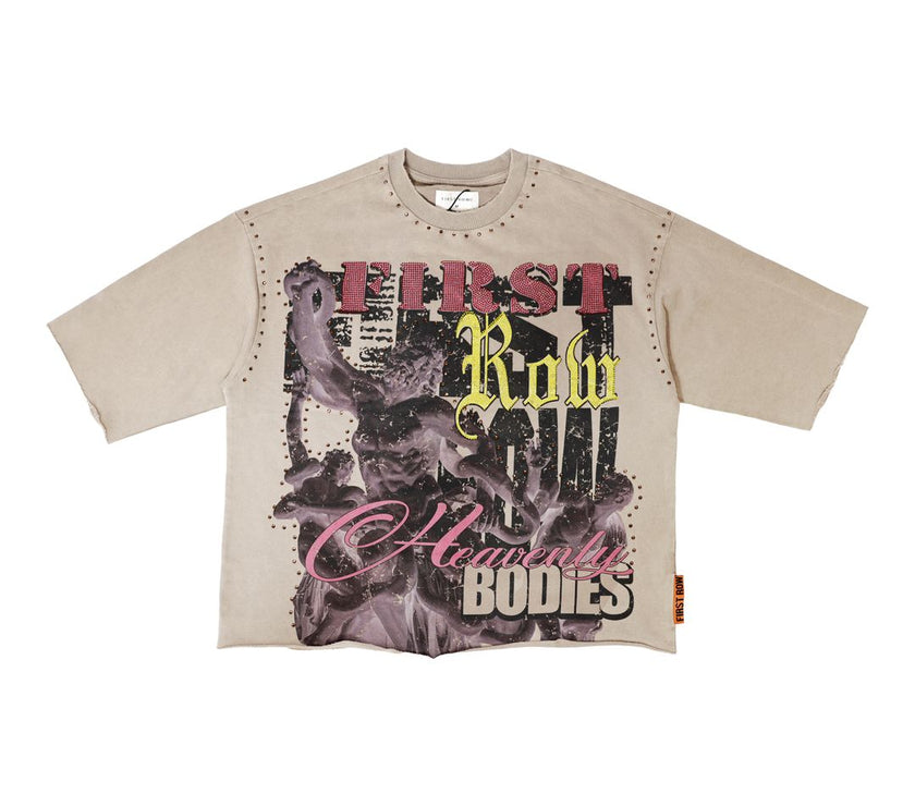 First Row Cropped Mini Terry Tee