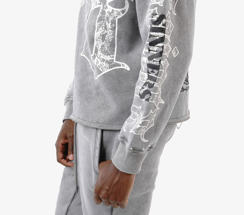 Copper Rivet Sweatsuit W Diamond - Grey