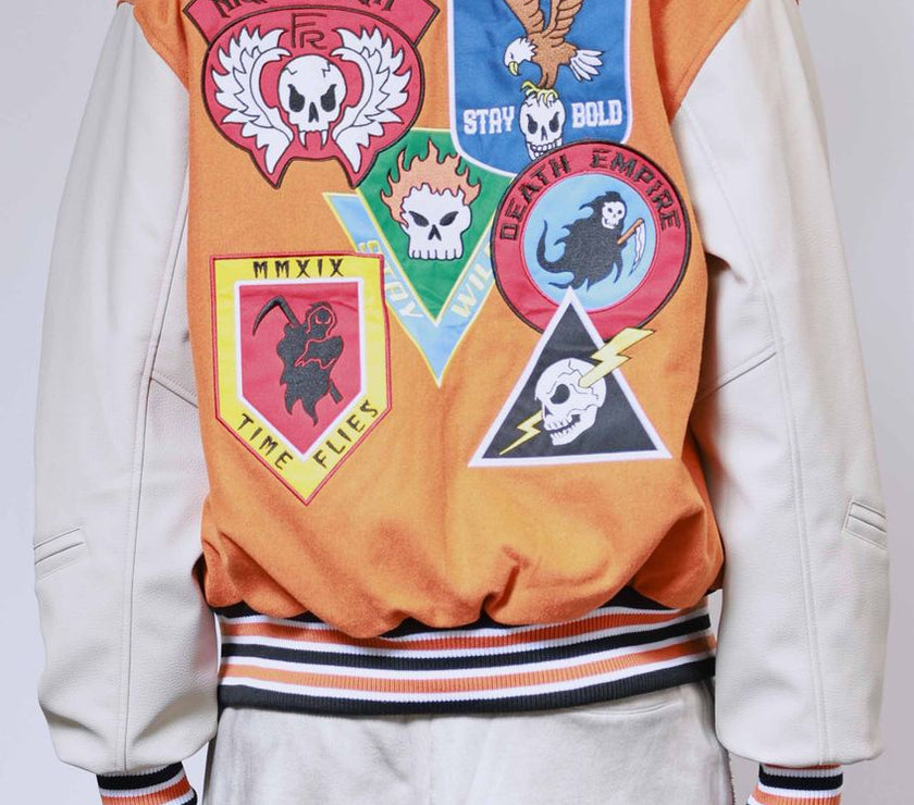First Row LOGO ALLOVER VARSITY JACKET