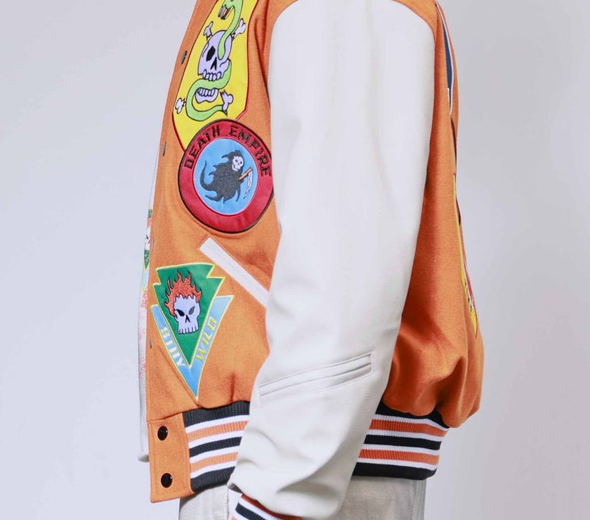 First Row LOGO ALLOVER VARSITY JACKET
