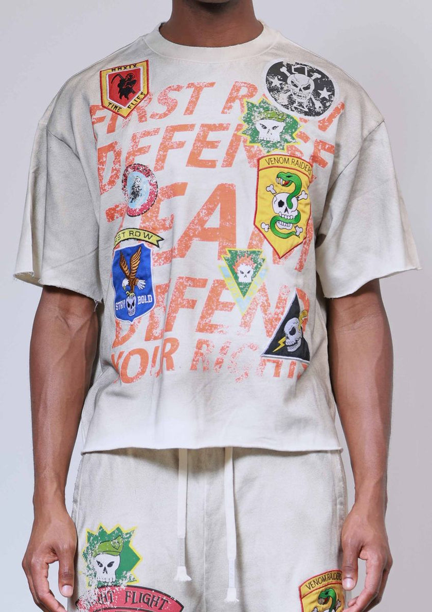 First Row LOGO ALLOVER CROP TEE