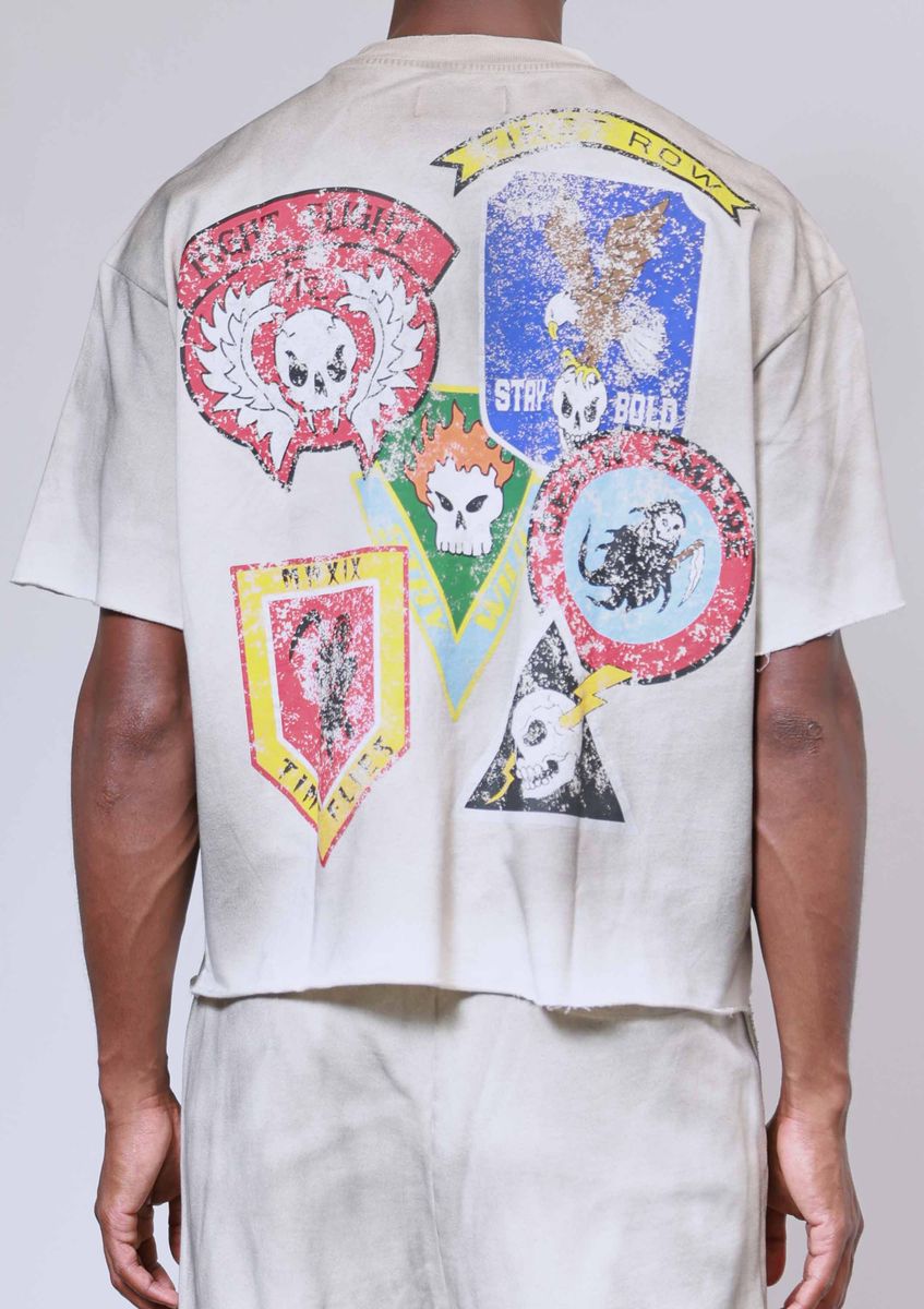 First Row LOGO ALLOVER CROP TEE